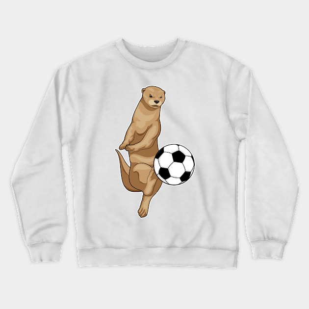 Otter Soccer player Soccer Crewneck Sweatshirt by Markus Schnabel